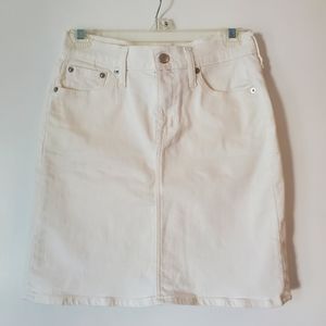 J. Crew Factory Women's White Denim Mini Skirt Size 00 NWOT